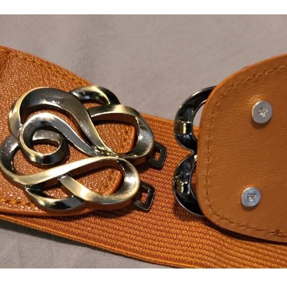 Wide Womens Fashion Belts Fancy Ladies Elastic Stretch Black Red Beige Brown Set main image 6